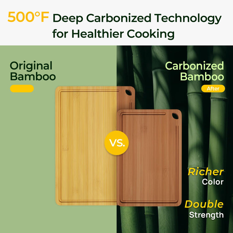 Carbonized Bamboo Cutting Board Set of 2 (2 Count)