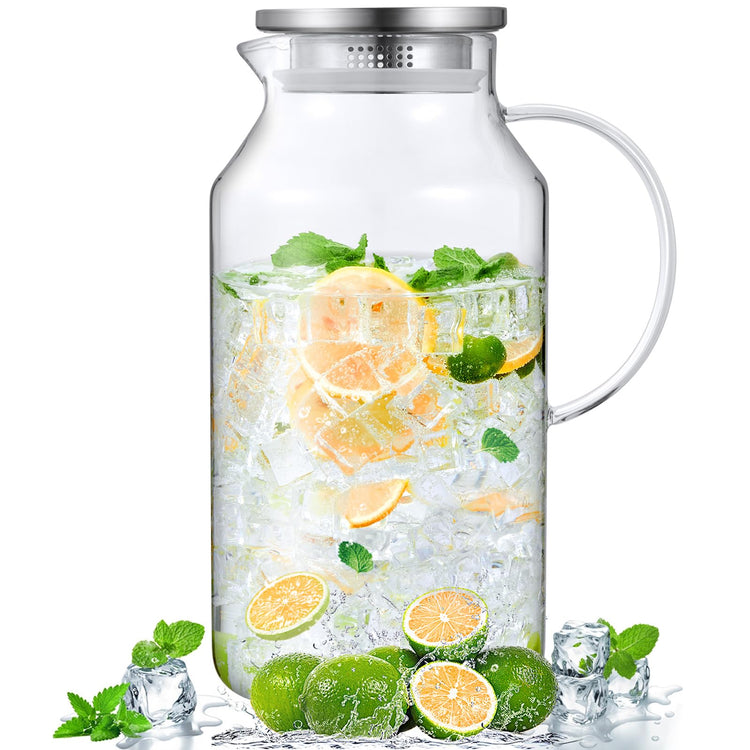 1 Gallon Glass Pitcher with Lid and Handle