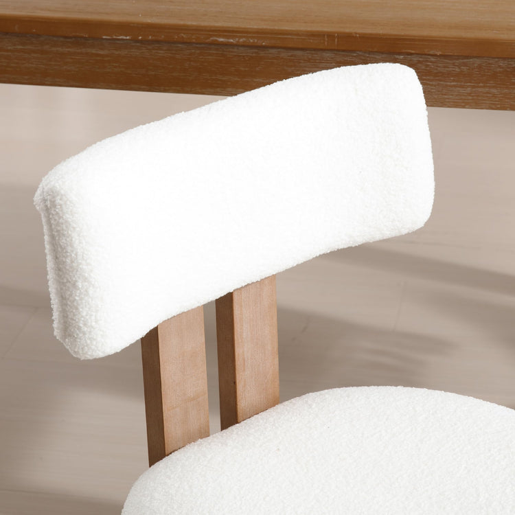 Dining Chairs Set of 4 Faux Fur Dinner Chairs with Solid Wood Kitchen Chairs for Kitchen (4 Count)