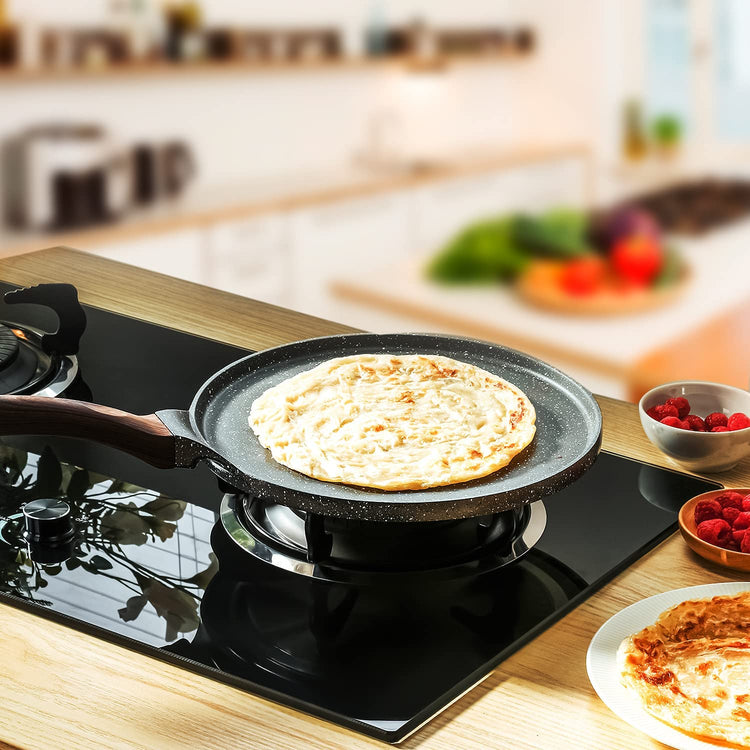 12 Inch Nonstick Crepe Pan Granite Coating Pancake Pan Gray