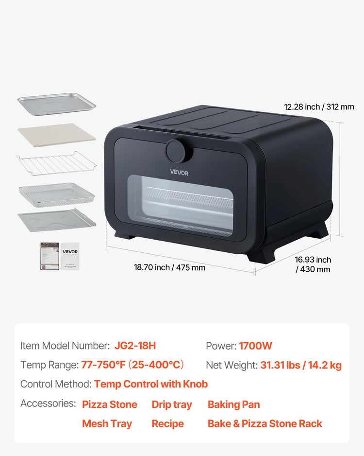 Pizza Oven 8 Presets Electric Pizza Ovens Air Fry Combo