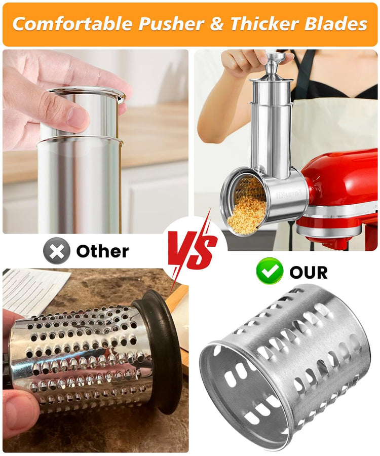 FavroKit Fresh Prep. Cheese Grater Attachment for KitchenAid Stand Mixers