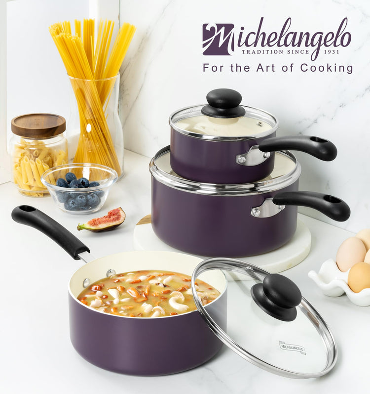 Nonstick Sauce Pan with Lid (3 Count)