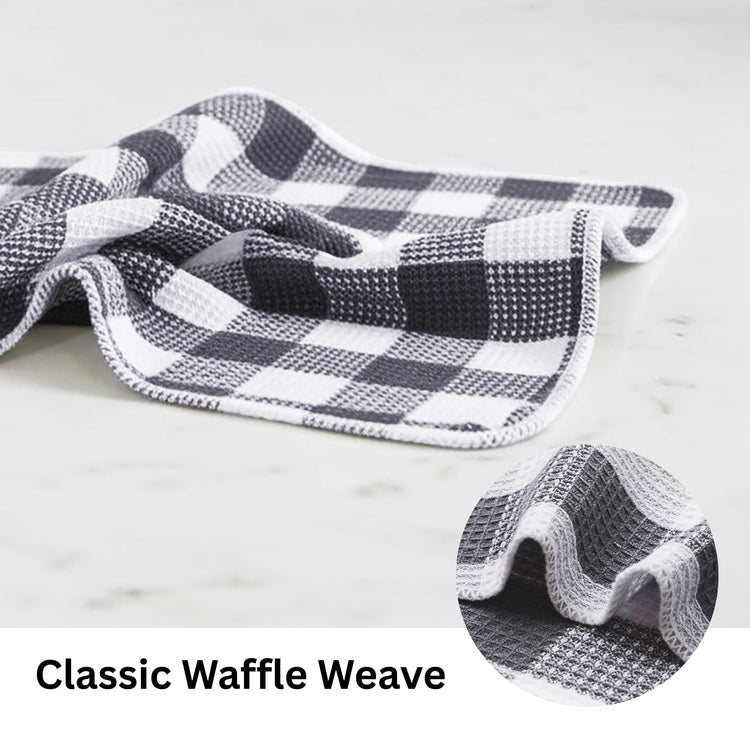 Waffle Weave Plaid Dish Cloths