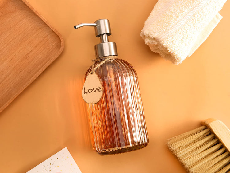Thick Glass Soap Dispenser with Silicone Pad