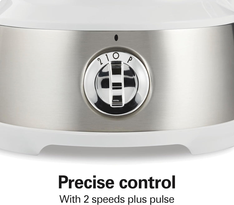 Hamilton Beach Food Processor & Vegetable Chopper for Slicing, Shredding, Mincing, and Puree, 10 Cups + Easy Clean Bowl Scraper, White and Stainless Steel (70733)