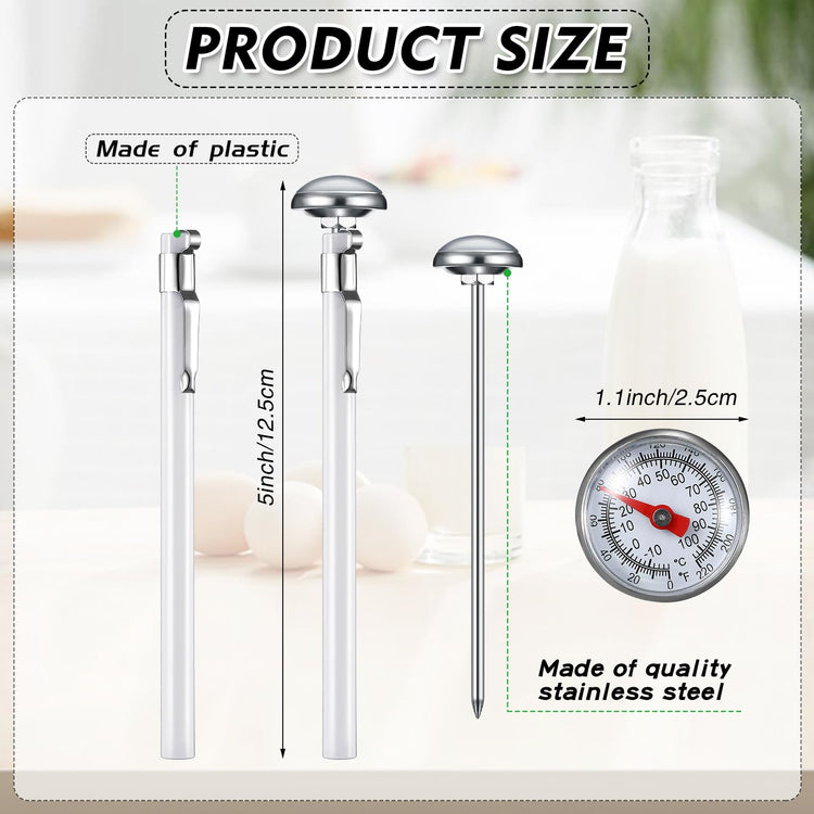 6 Pcs Stainless Steel Kitchen Dial Thermometer 5" (6 Count)