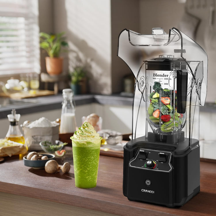 Quiet Commercial Blender with Soundproof Shield