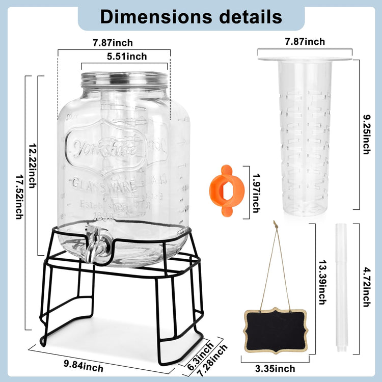2 Gallon Glass Drink Dispensers For Parties