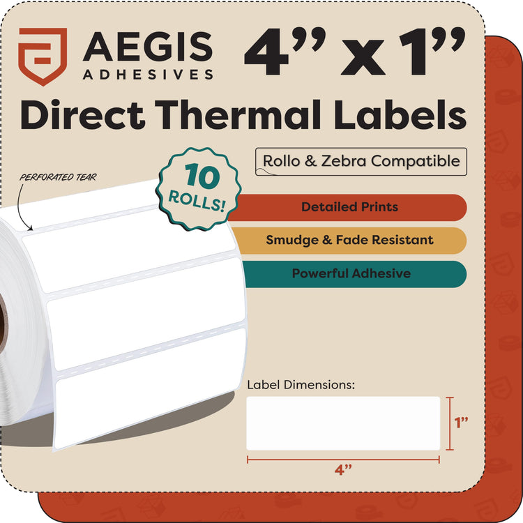 4" X 1" Direct Thermal Labels