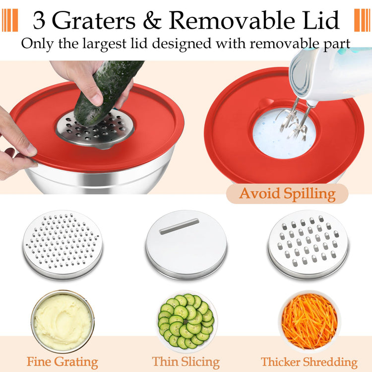 Mixing Bowls Stainless Steel Nesting Salad Bowls Set (6 Count)