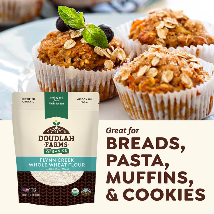 Organic Whole Wheat Flour 25 lbs (400 Ounce)