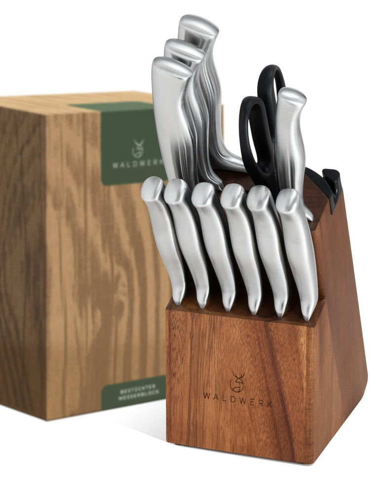 Knife Set 11pcs Kitchen Knife Set with Block and Integrated Sharpener (11 Count)