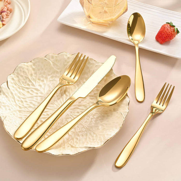 40 Piece Gold Silverware Set (40 Count)