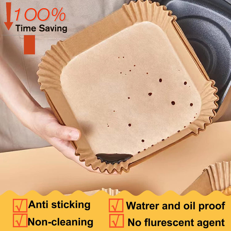 Air Fryer Disposable Paper Liner Square 10 Inch for 8 (100 Count)