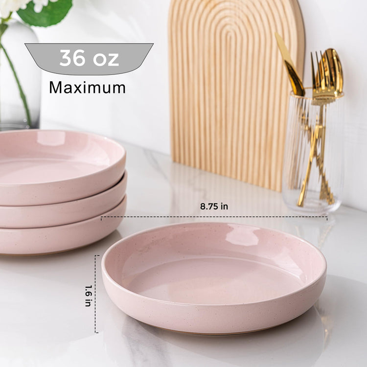 8.75'' Large Ceramic Pasta Bowls (4 Count)