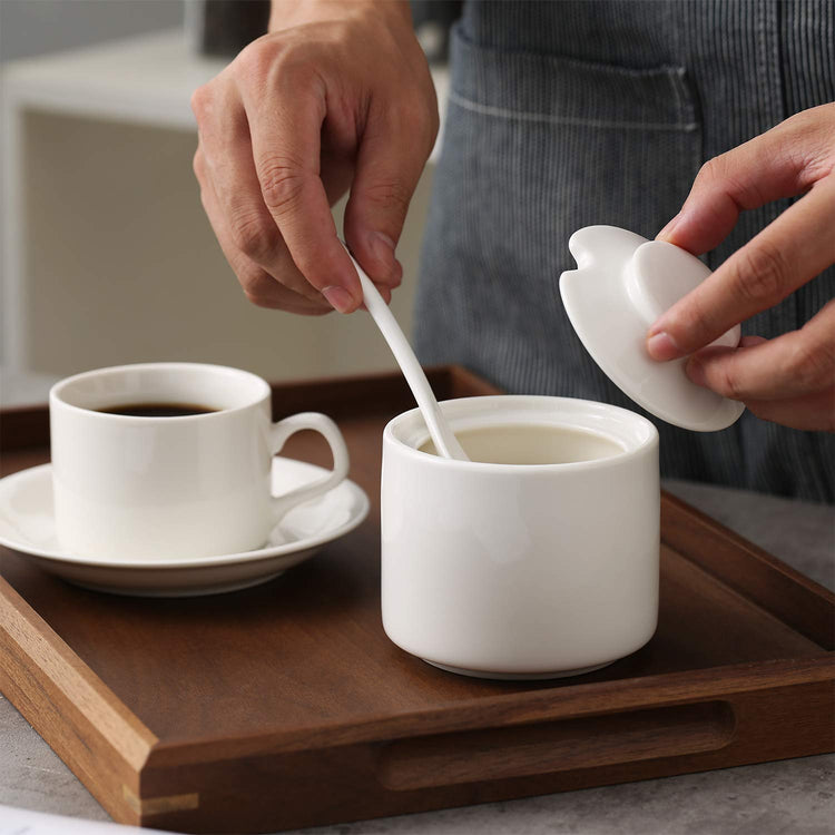 Porcelain Sugar and Creamer Set of 3