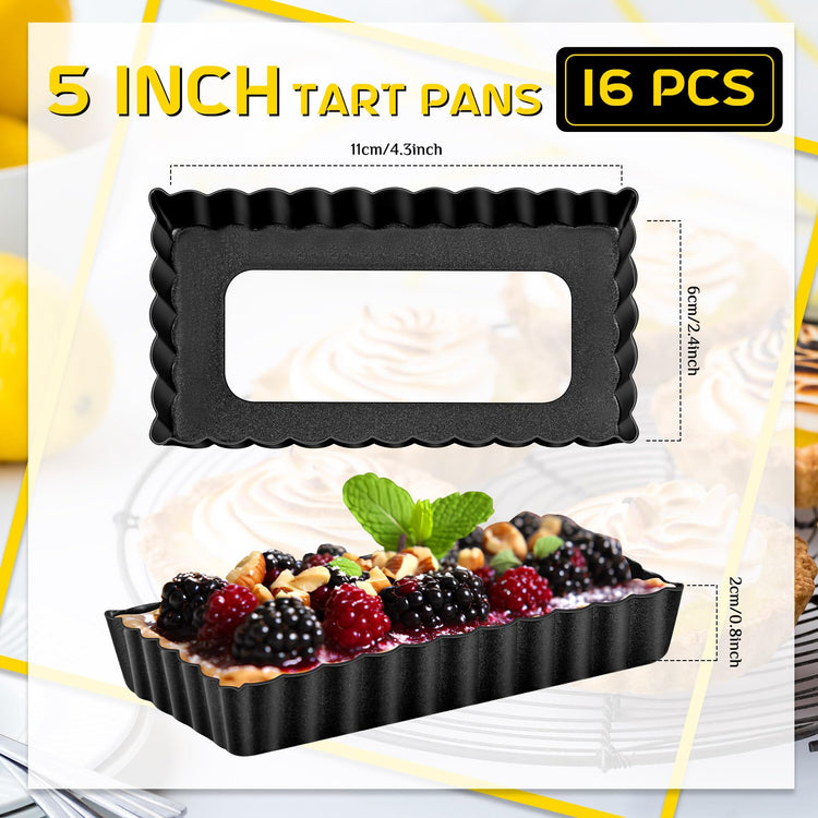 16 Pcs Mini Tart Pans for Baking