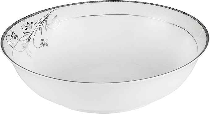 Lorenzo 57 Piece Elegant Bone China Service for 8 Viola Dinnerware Sets, Silver