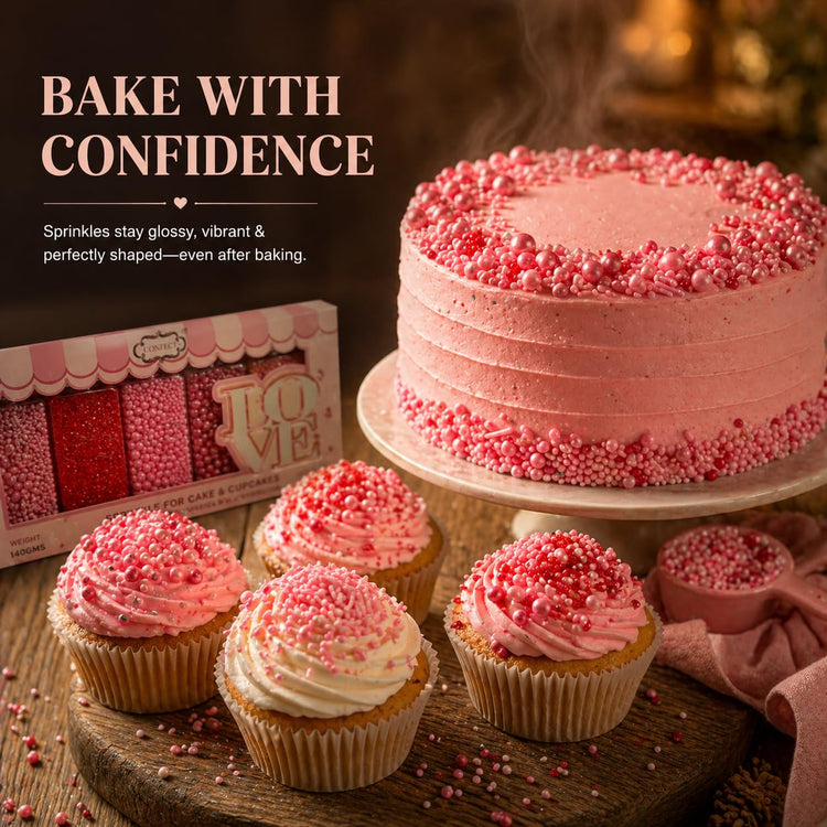 Sprinkles for Cakes & Cupcakes Decoration Assorted pack of 5 Pink Pop Sprinkles Mix Blush Pink (5 Ounce)