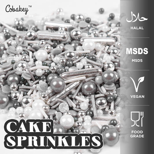 Gray & Sliver Sprinkles for Cake Decorating 4.23ounce (4.23 Ounce)