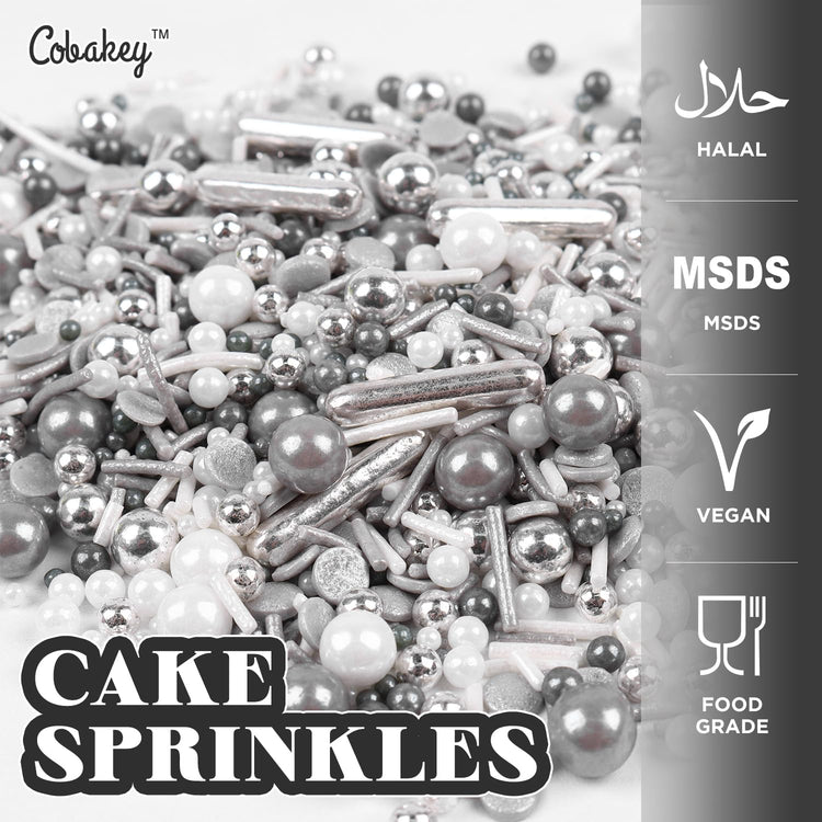 Gray & Sliver Sprinkles for Cake Decorating 4.23ounce (4.23 Ounce)
