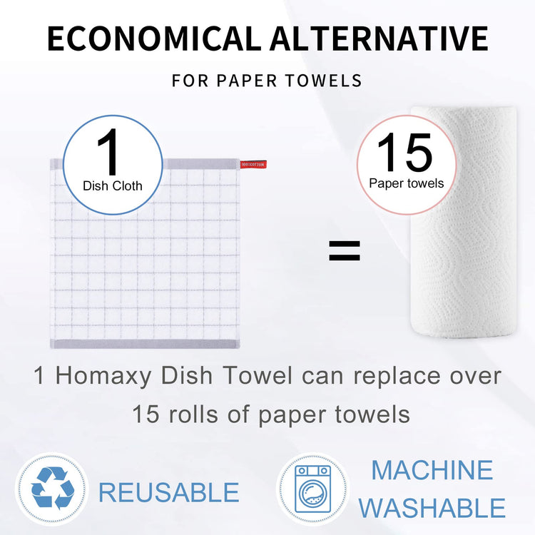 100% Cotton Terry Kitchen Dish Cloths (6 Count)