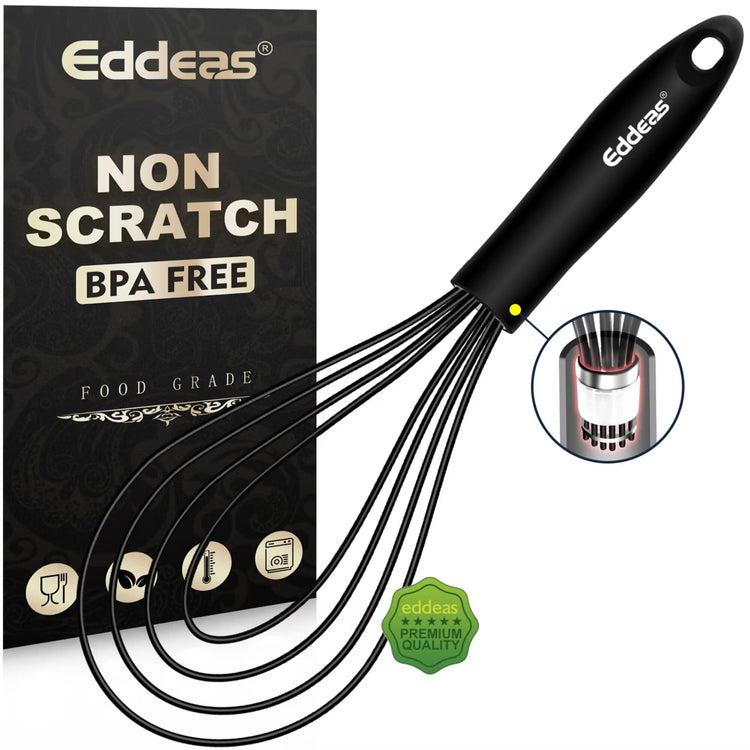 Flat Whisk EDDEAS Silicone Gravy Whisk for Cooking