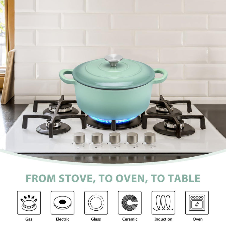 3 Qt Enameled Cast Iron Dutch Oven with Lid