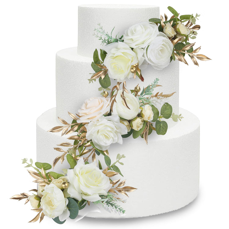 3Pcs Premade Cake Flowers (3 Count)