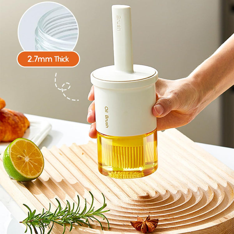 Glass Oil Dispenser with Heat Resistant Brush