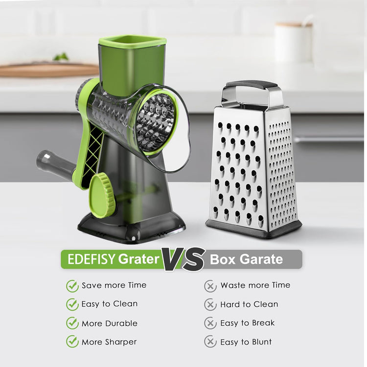 Cheese Grater Hand Crank Rotary Vegetables Shredder with Handle