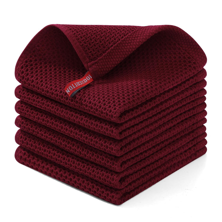 100% Cotton Waffle Weave Kitchen Dish Cloths 6 (6 Count)