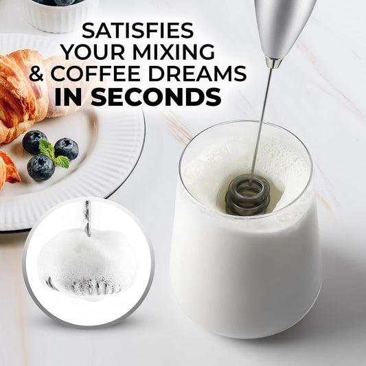 Powerful Milk Frother Wand With Duracell Batteries
