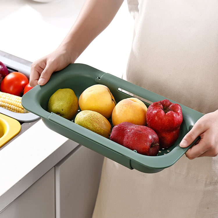 Collapsible Sink Colanders and Strainers Basket Extendable Plastic Fruit Vegetable Strainer Drainer Basket for Kitchen