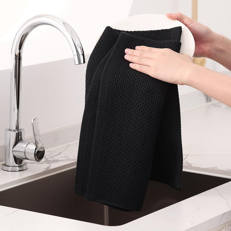 100% Cotton Oversized Waffle Weave Kitchen Towels 4 (4 Count)