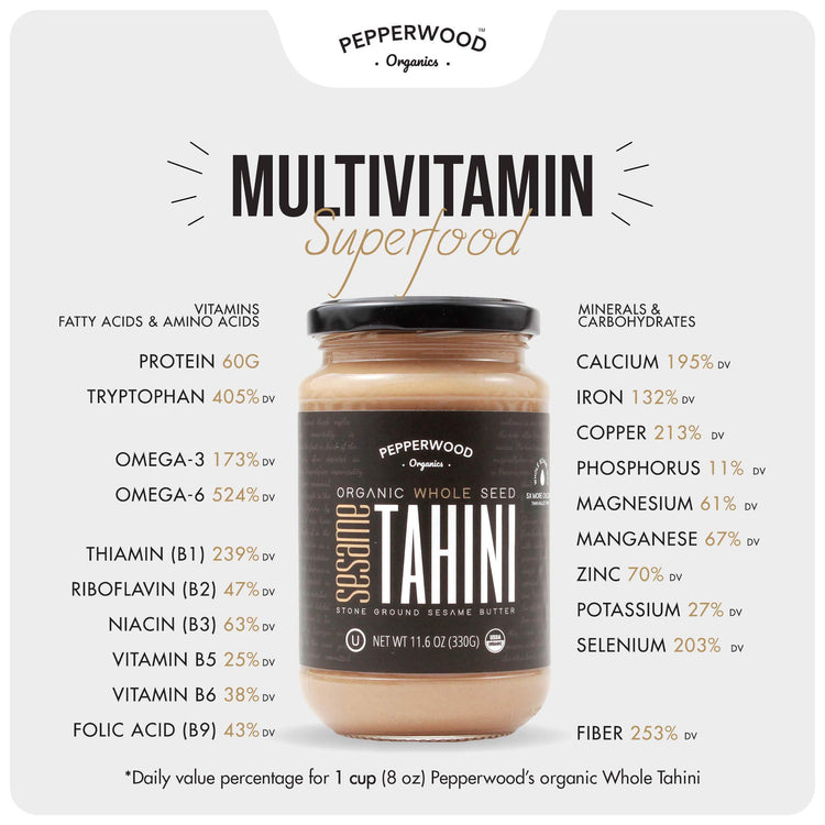 Organic Whole Sesame Tahini Paste (22.5753 Ounce)