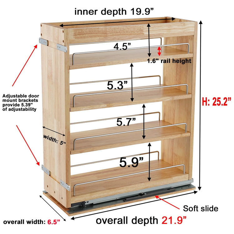 Pull Out Spice Rack Organizer for Cabinet
