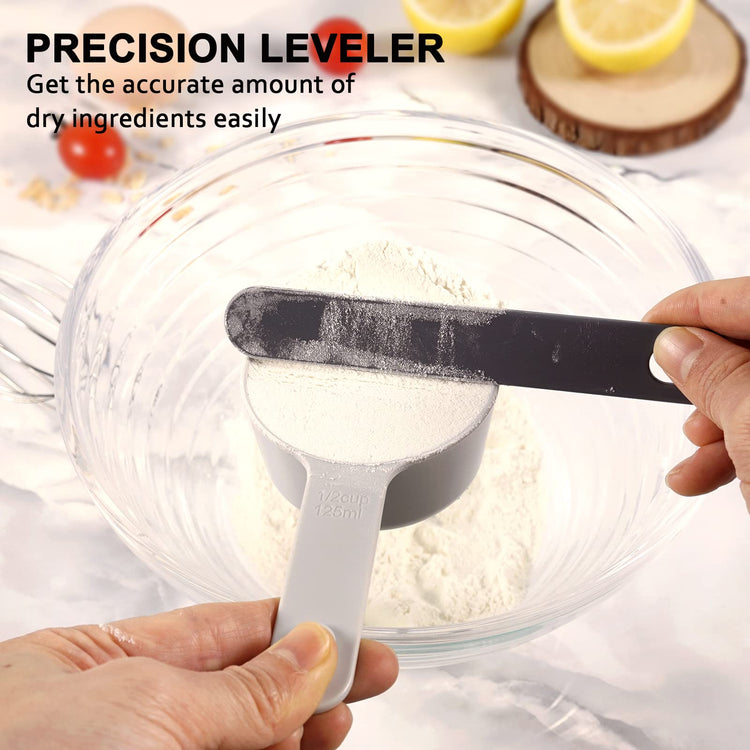 Stackable 10 Piece Measuring Cups and Spoons Set with Lids