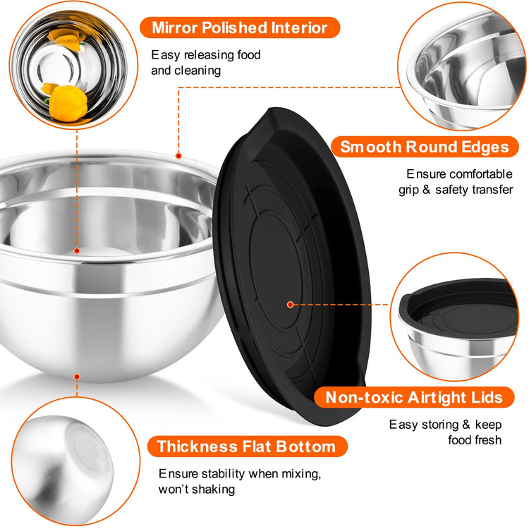 Mixing Bowls with Lids (5 Count)