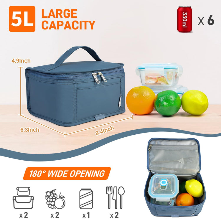 NOL Small Lunch Bag Mini Lunch Box Insulated Lunch Bag for Men