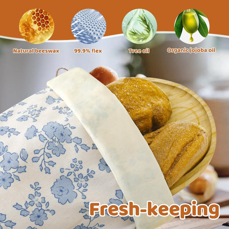 Beeswax Bread Bags for Homemade bread (2 Count)
