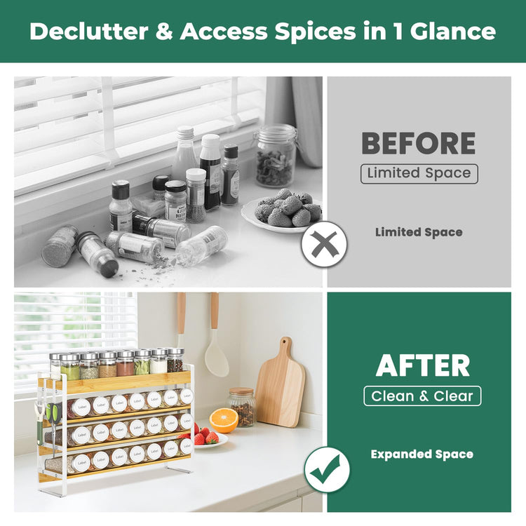 Spice Seasoning Rack Organizer Kitchen Countertop