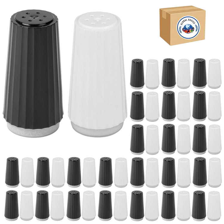 Disposable Salt and Pepper Shakers by Global Basics (48 Count)