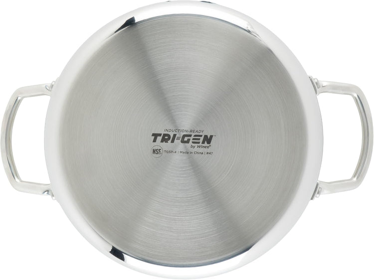 WINCO Tri-Ply Stock Pot, Silver