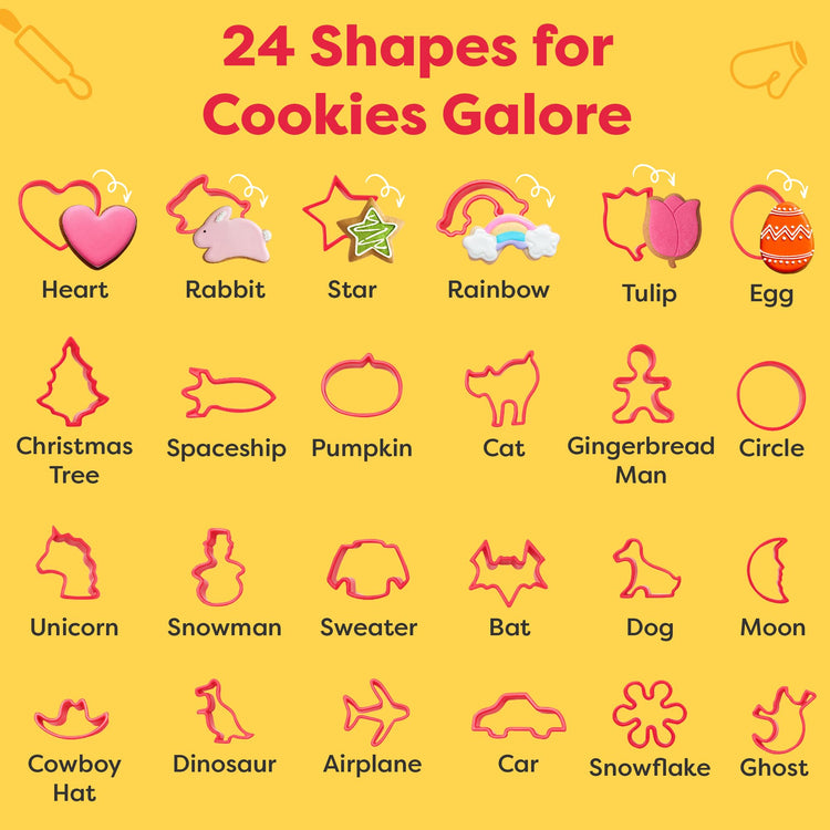 Kids Cookie Cutter Set with 24 Assorted Cookie Cutters Shapes