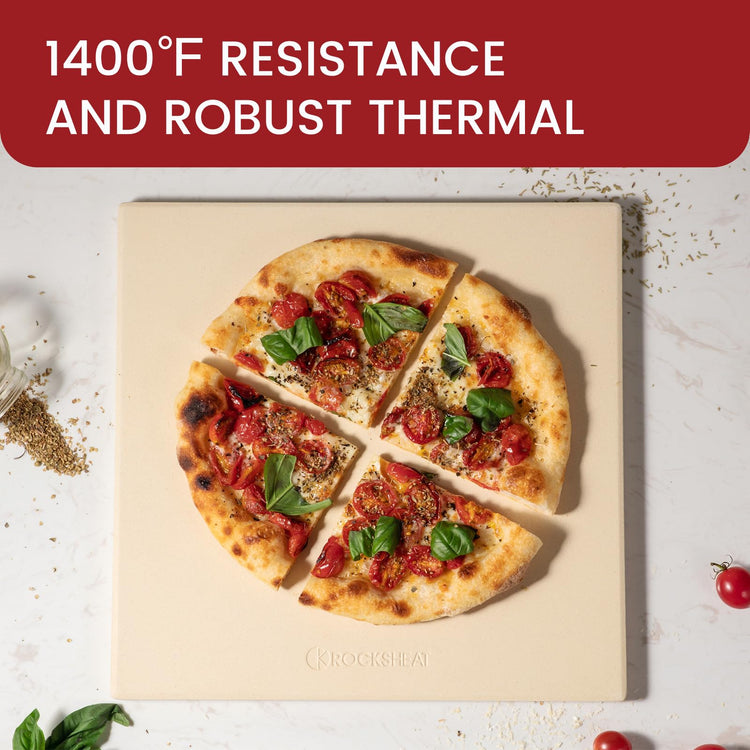 13.2" x 13.2" x 0.4" Square Cordierite Pizza Baking Stone Perfectly Compatible for Ooni Koda & Fyra 12