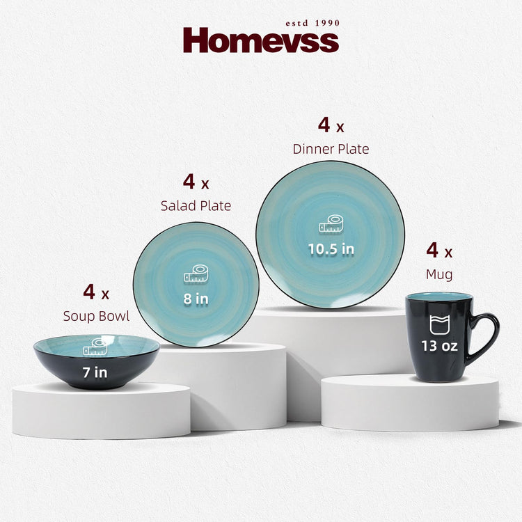 HomeVss Stoneware Sonoma Dinnerware Set