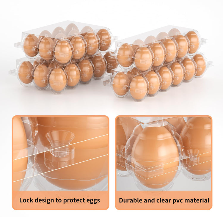 180 Pack Egg Cartons Cheap Bulk 12 Count Plastic Egg Containers 3x4 Grids