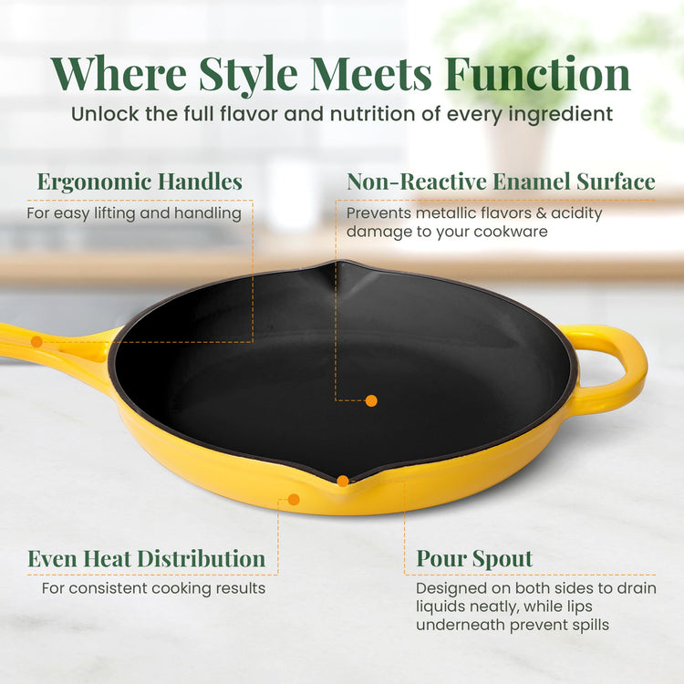 Enameled Cast Iron Skillet